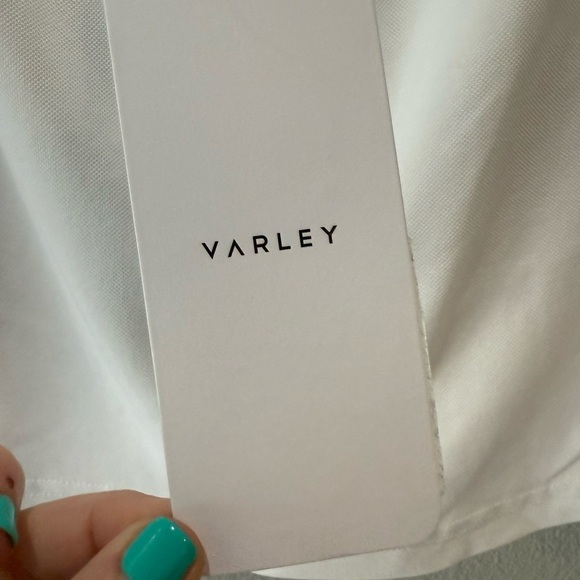 Varley X Anthropologie Varsity Skort White Blue Stripe with Stretch Size XS NEW - Picture 14 of 16